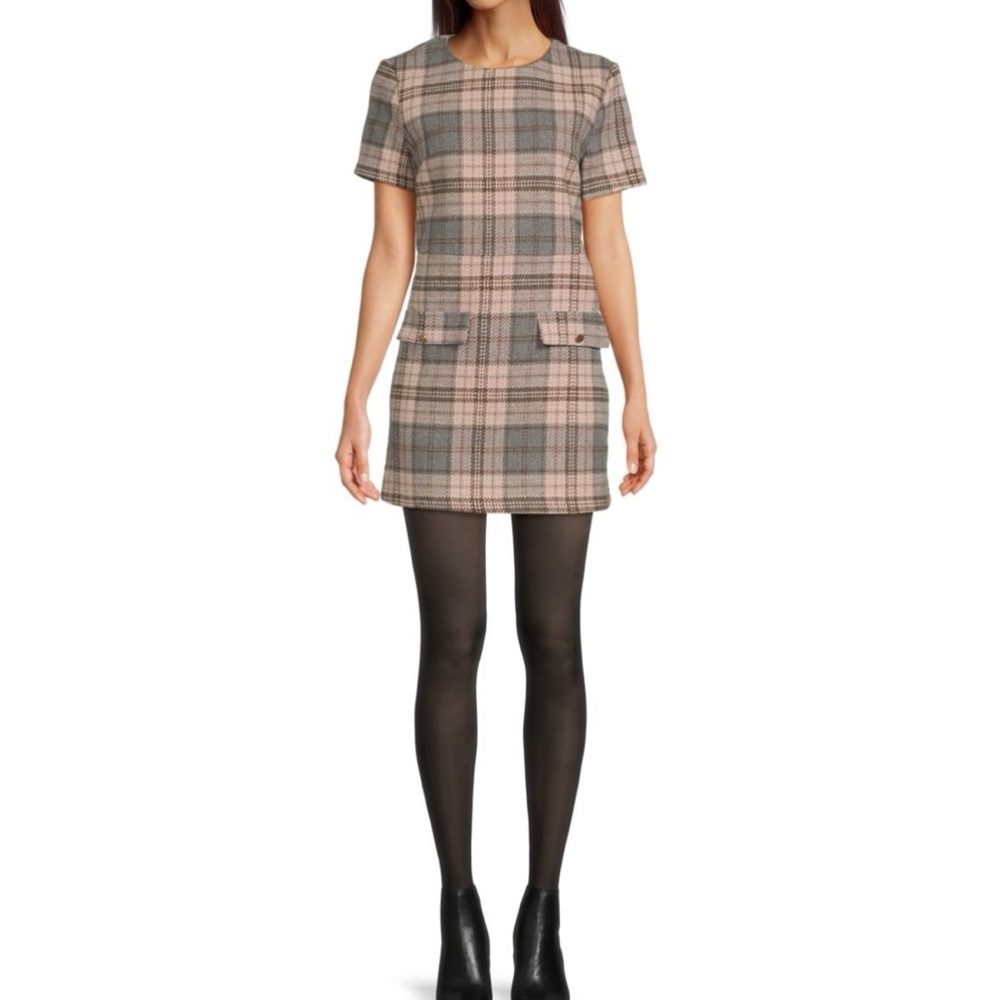 NWT - AREA STARS - Plaid Sheath Mini Dress